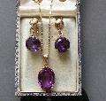 Vintage Alexandritie Earrings And Pendant Set